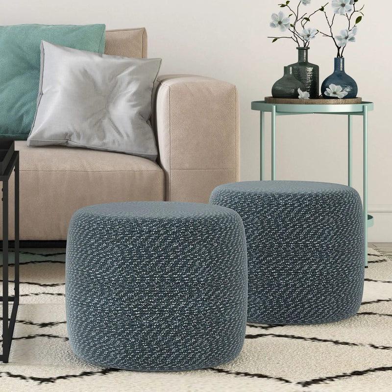 Bayley - Versatile Round Braided Pouf by Unique Piece Furniture