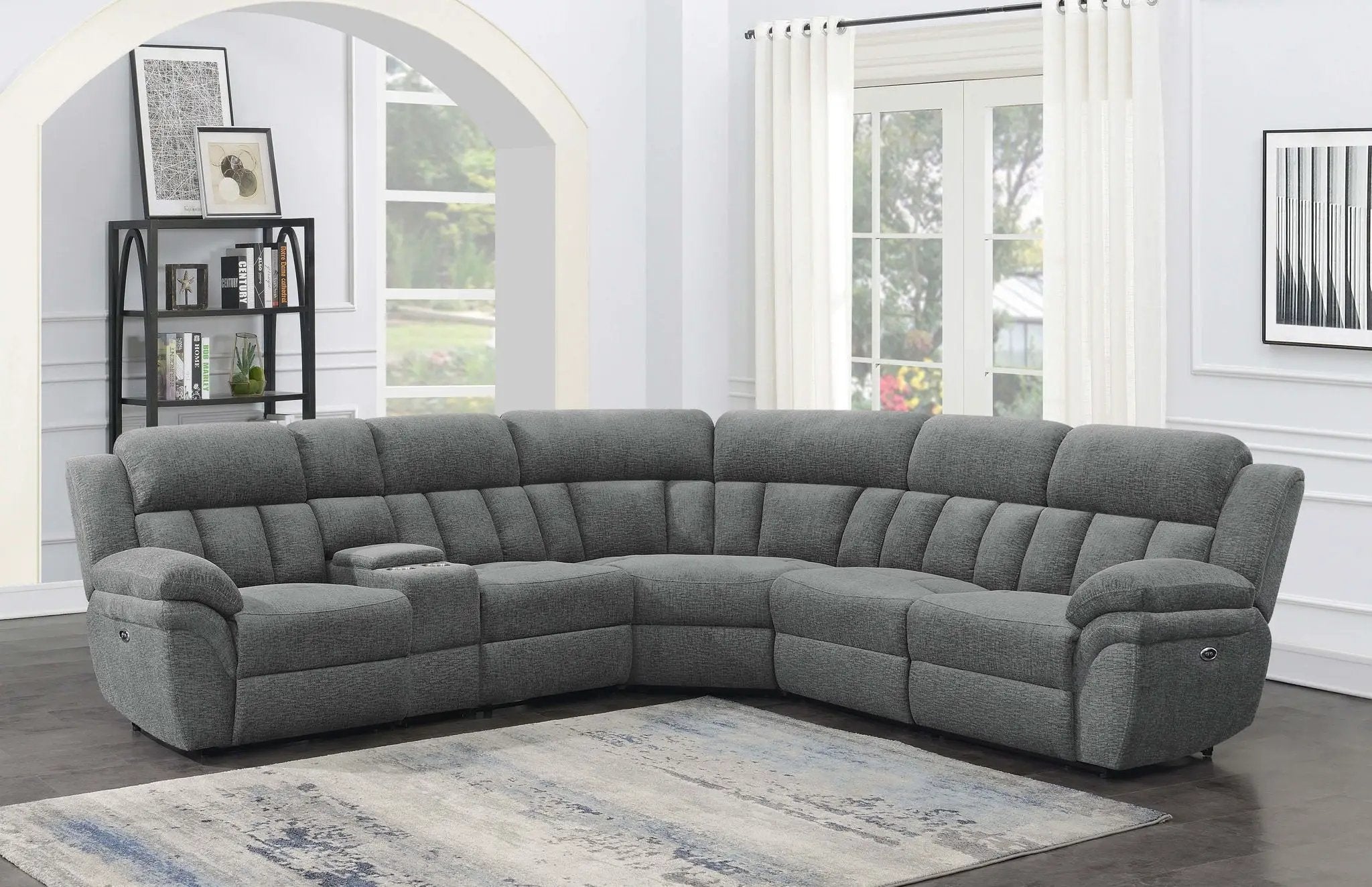 Bahrain 6-piece Modular Power Reclining Sectional Charcoal by Unique Piece Furniture