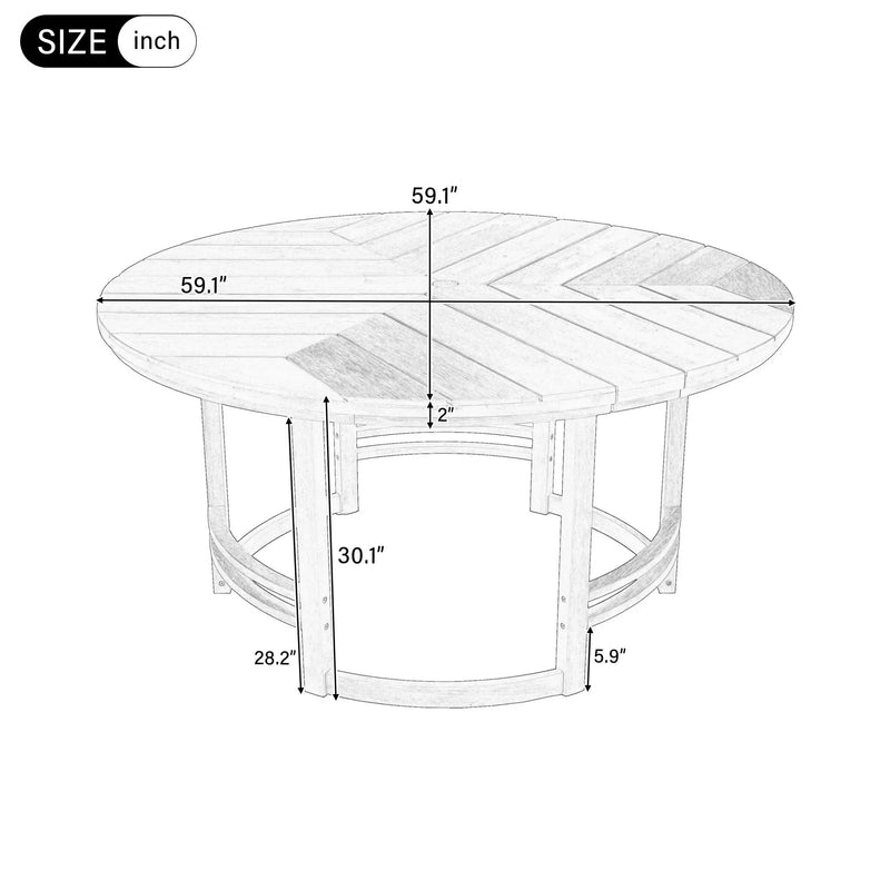 Outdoor Dining Set 5-Piece Patio Table And Chairs Set with Umbrella Hole by HouseOfZazla