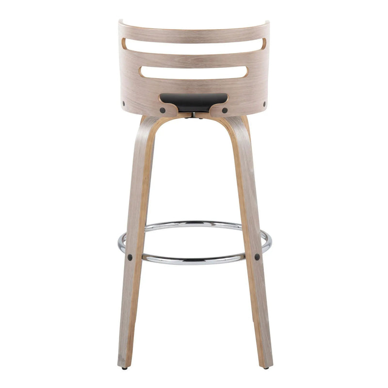 Cosini - Mid Century Modern Fixed Height, Barstool With Swivel With Round Footrest (Set of 2) by Unique Piece Furniture