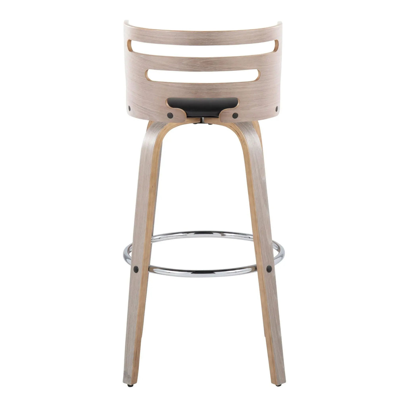 Cosini - Mid Century Modern Fixed Height, Barstool With Swivel With Round Footrest (Set of 2) by HouseOfZazla
