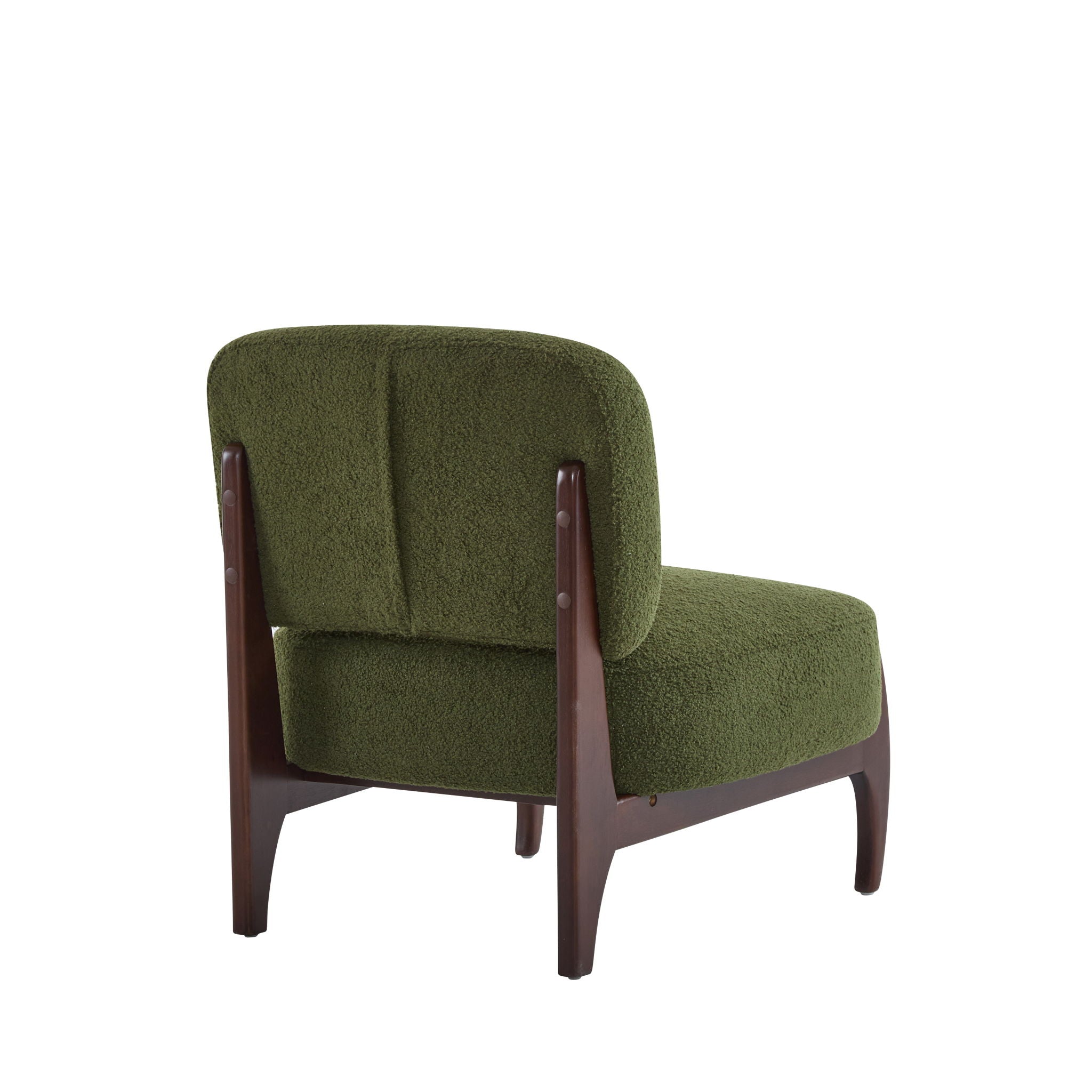 Modern Boucle Lounge Chair With Solid Wood Frame by HouseOfZazla