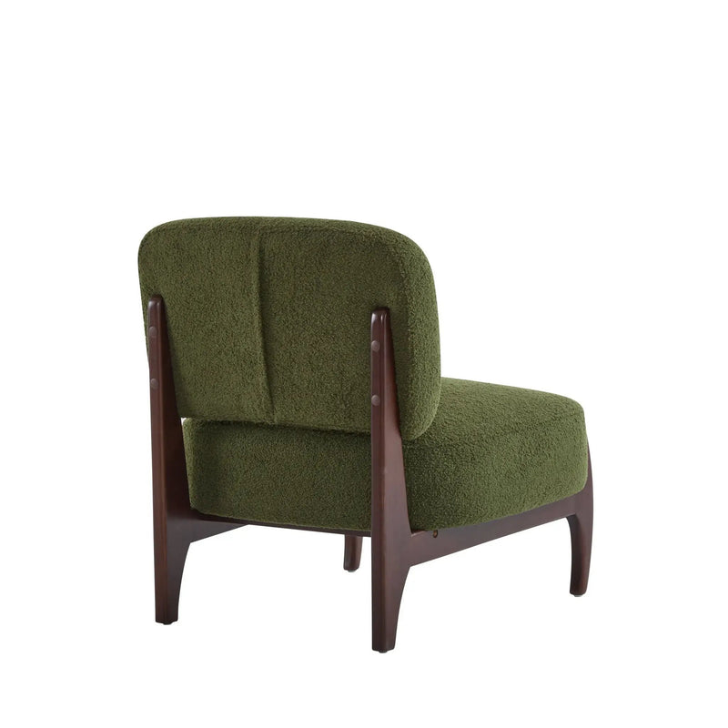 Modern Boucle Lounge Chair With Solid Wood Frame by HouseOfZazla