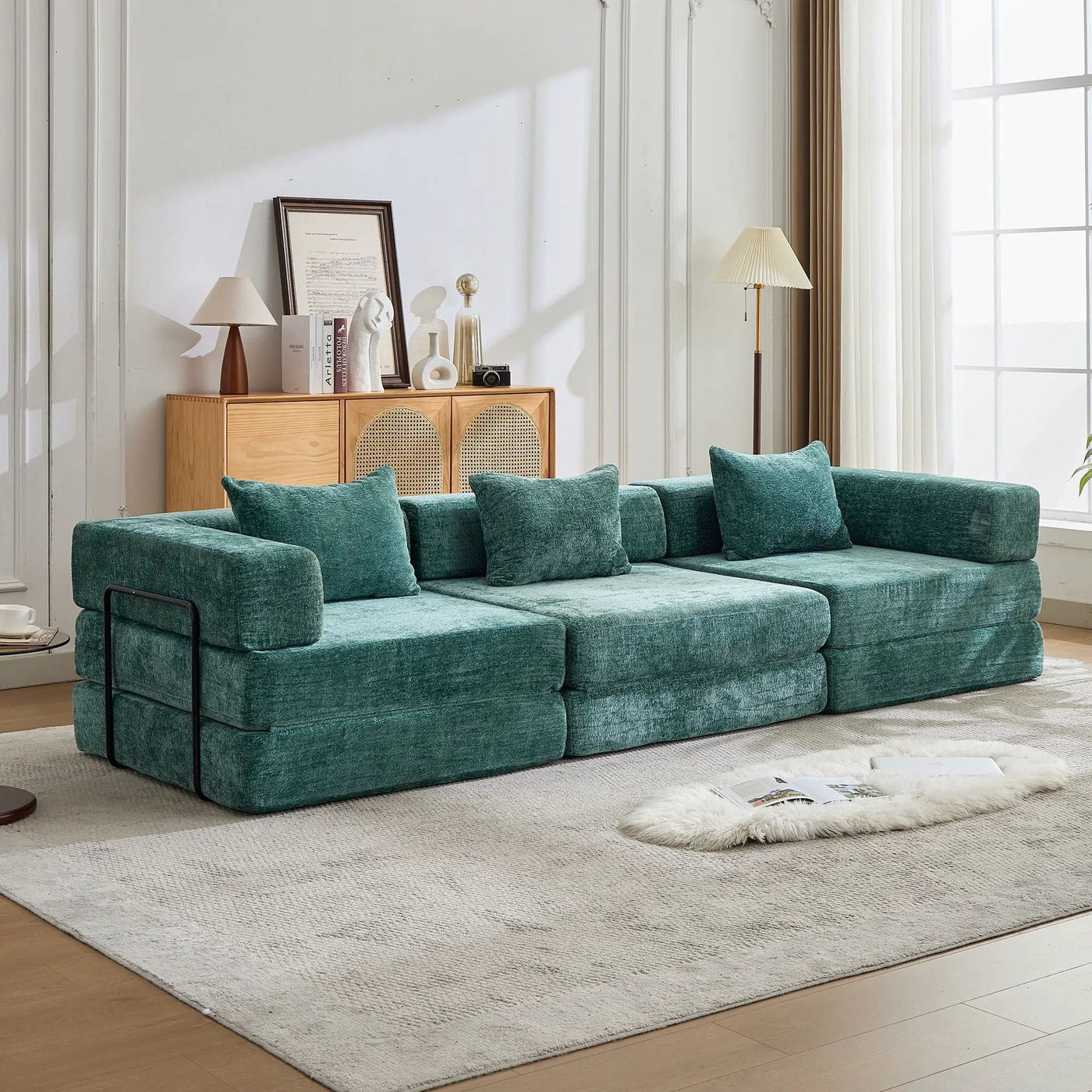 Convertible Floor Sofa Bed, Boneless Modular Sectional Sofa For Living Room by Unique Piece Furniture
