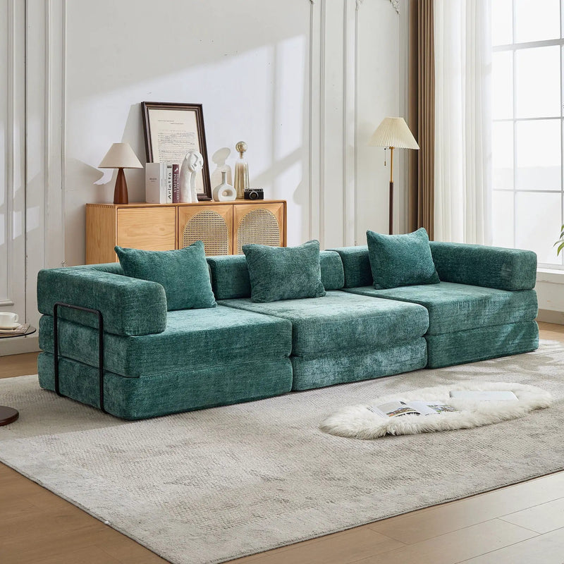 Convertible Floor Sofa Bed, Boneless Modular Sectional Sofa For Living Room by Unique Piece Furniture