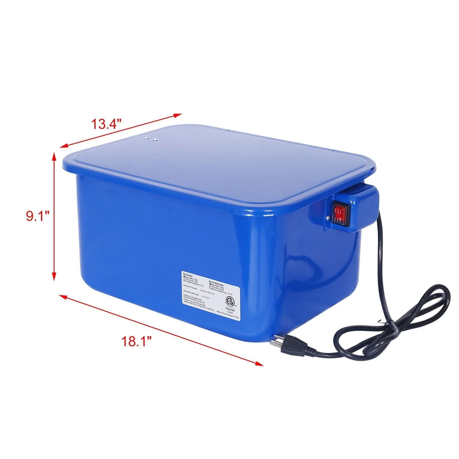 Benchtop Parts Washer With 110V Pump, 3.5 Gallon Capacity - Blue by HouseOfZazla