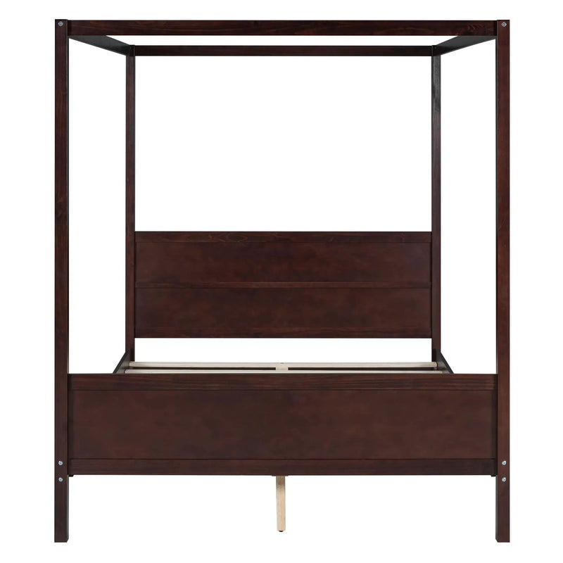 Canopy Platform Bed With Headboard And Footboard, Slat Support Leg by HouseOfZazla
