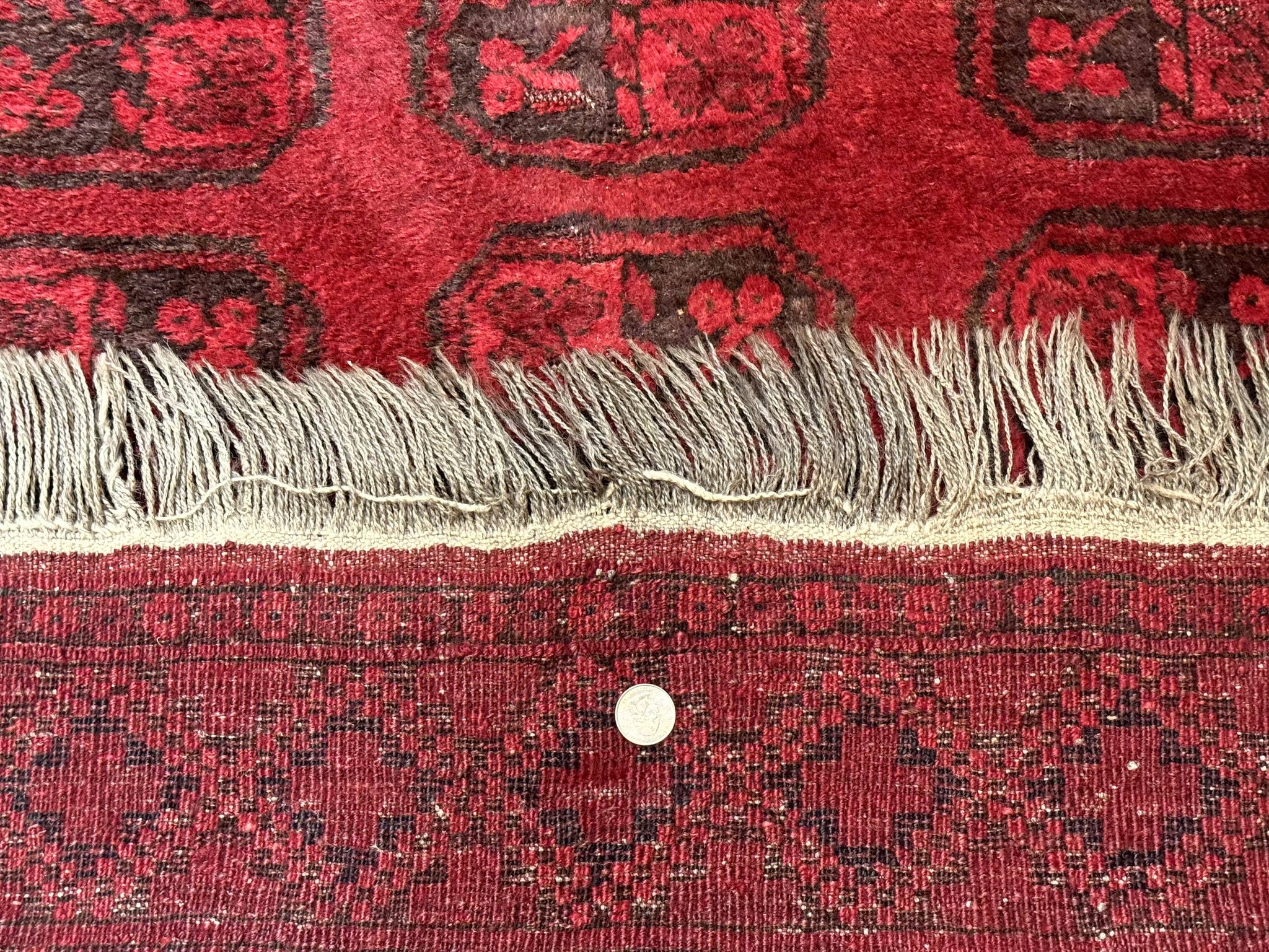 Afghan Turkoman Bokhara Bashir Rug 3x6, Red by Jewel Rugs