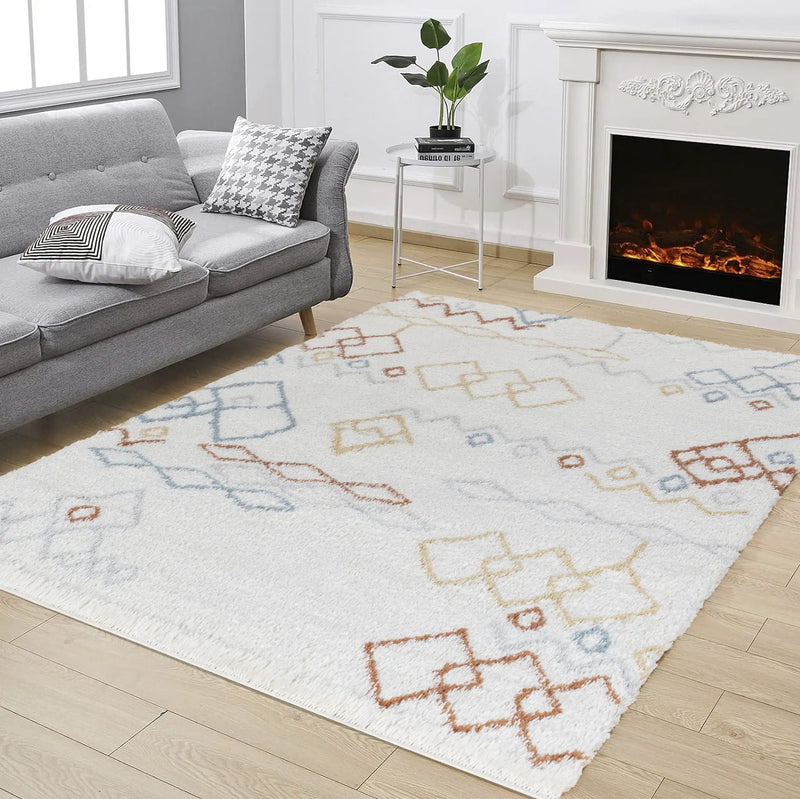 Loft Shag - 5' 3" X 7' Shaggy Area Rug, Polypropylene - Ivory by HouseOfZazla