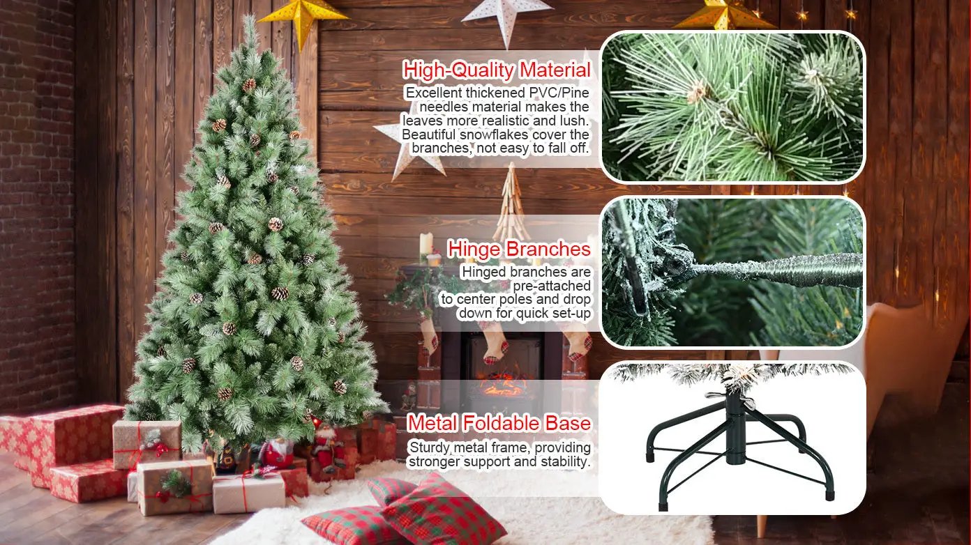 8 Ft The Full-Bodied Pre-Decorated Pinecone Christmas Tree by HouseOfZazla