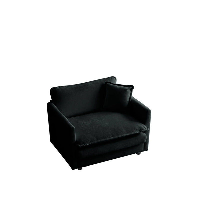 Comfy Deep Single Seat Sofa Upholstered Reading Armchair by HouseOfZazla