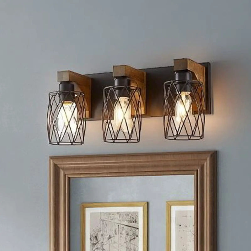 Bathroom Vanity Light, Wall Sconce With Cage Shade by HouseOfZazla