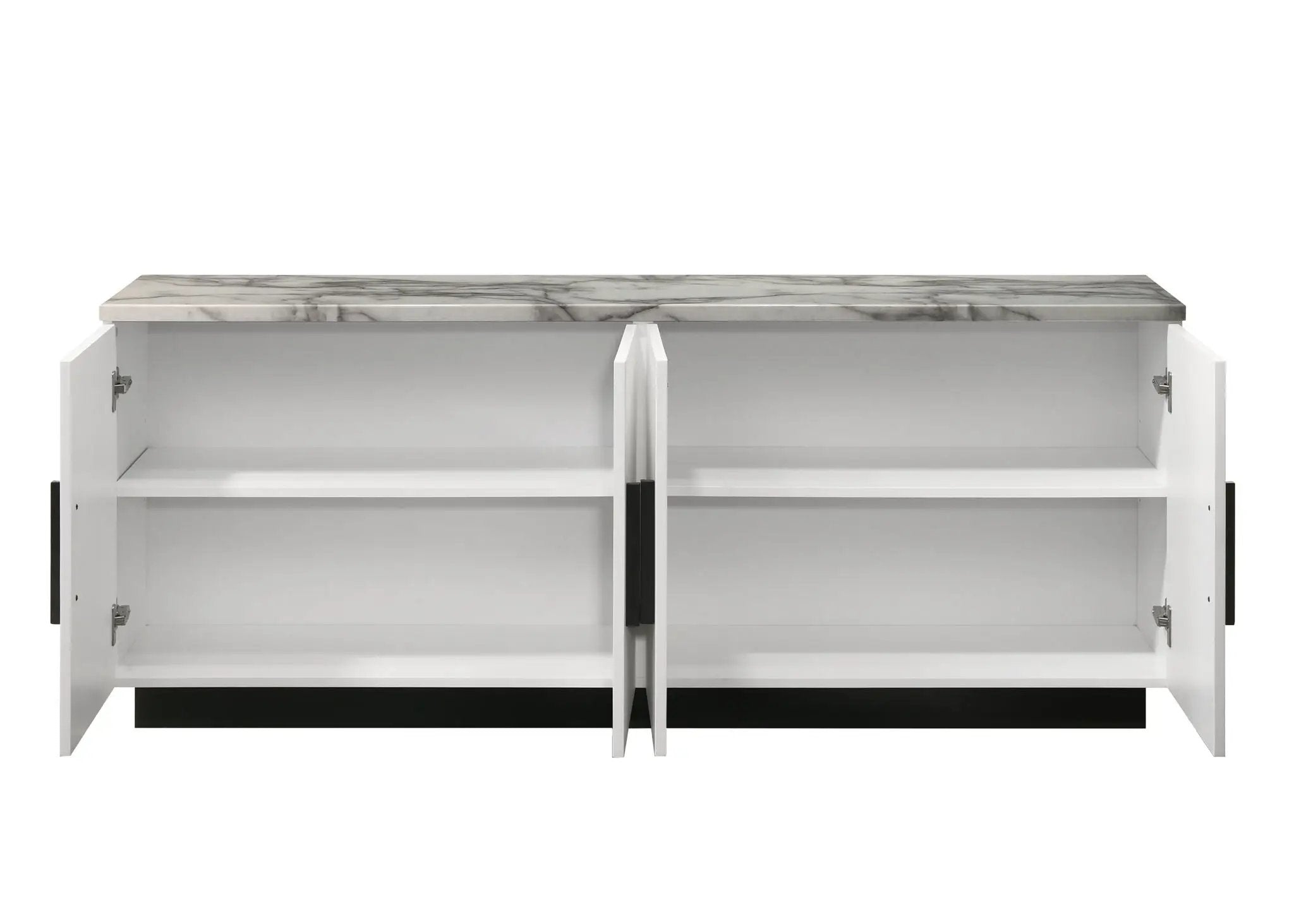Matilda - Cabinet Console Table With White Faux Marble Top - White by Unique Piece Furniture