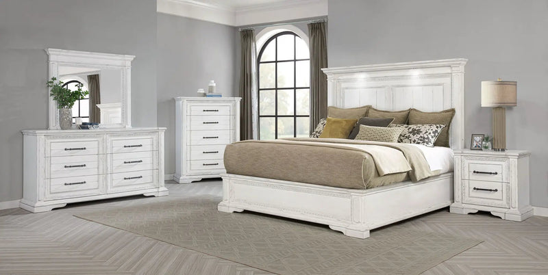 McKinney 5-piece California King Bedroom Set Vintage White by Unique Piece Furniture