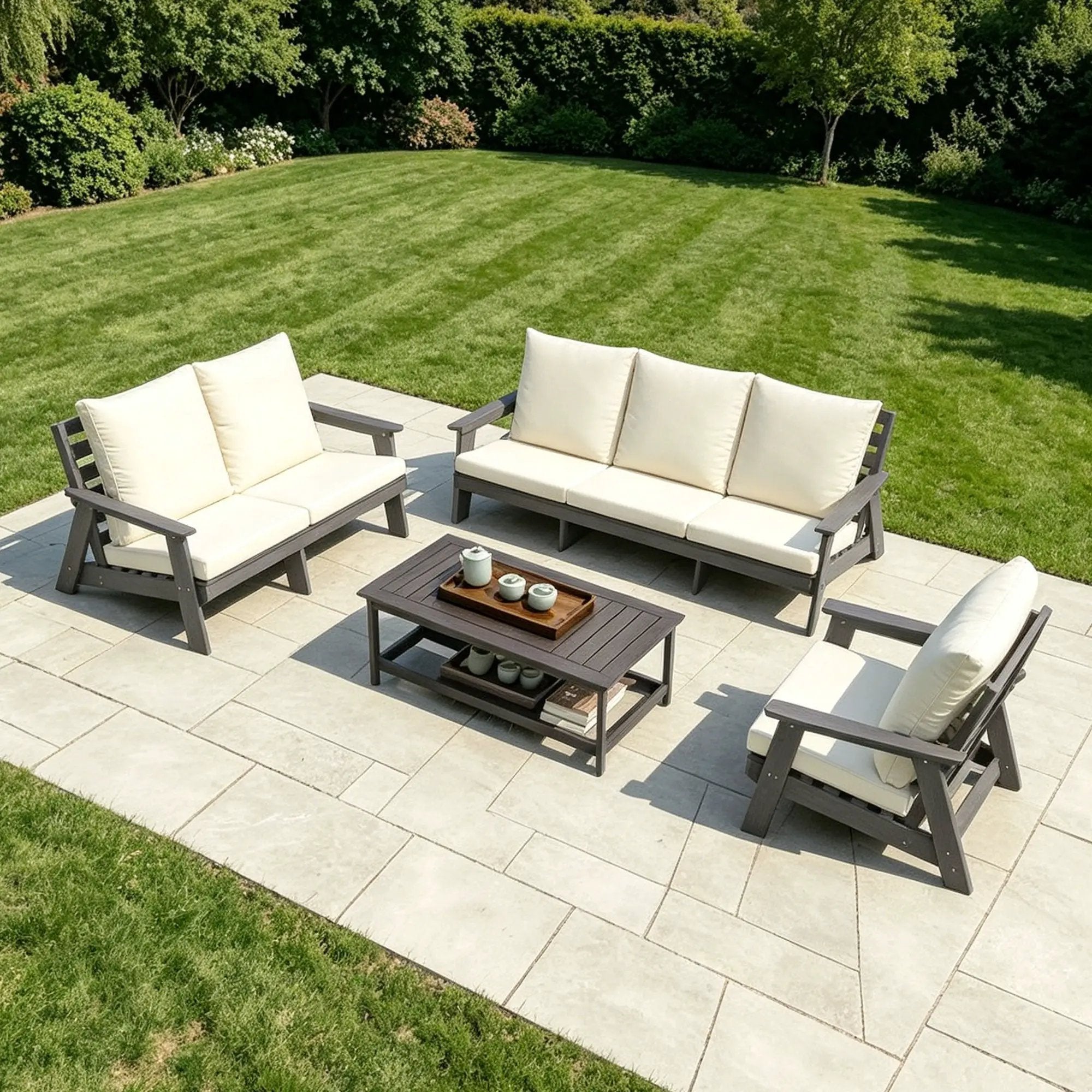 HIPS 3 Seater Outdoor Garden Sofa with Cushion by HouseOfZazla