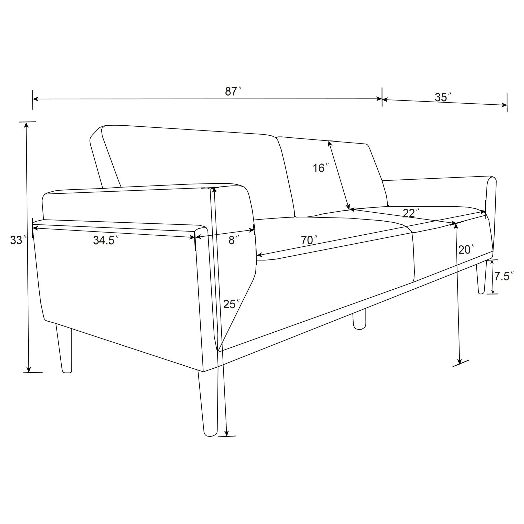 Andrena - Track Arms Sofa by HouseOfZazla