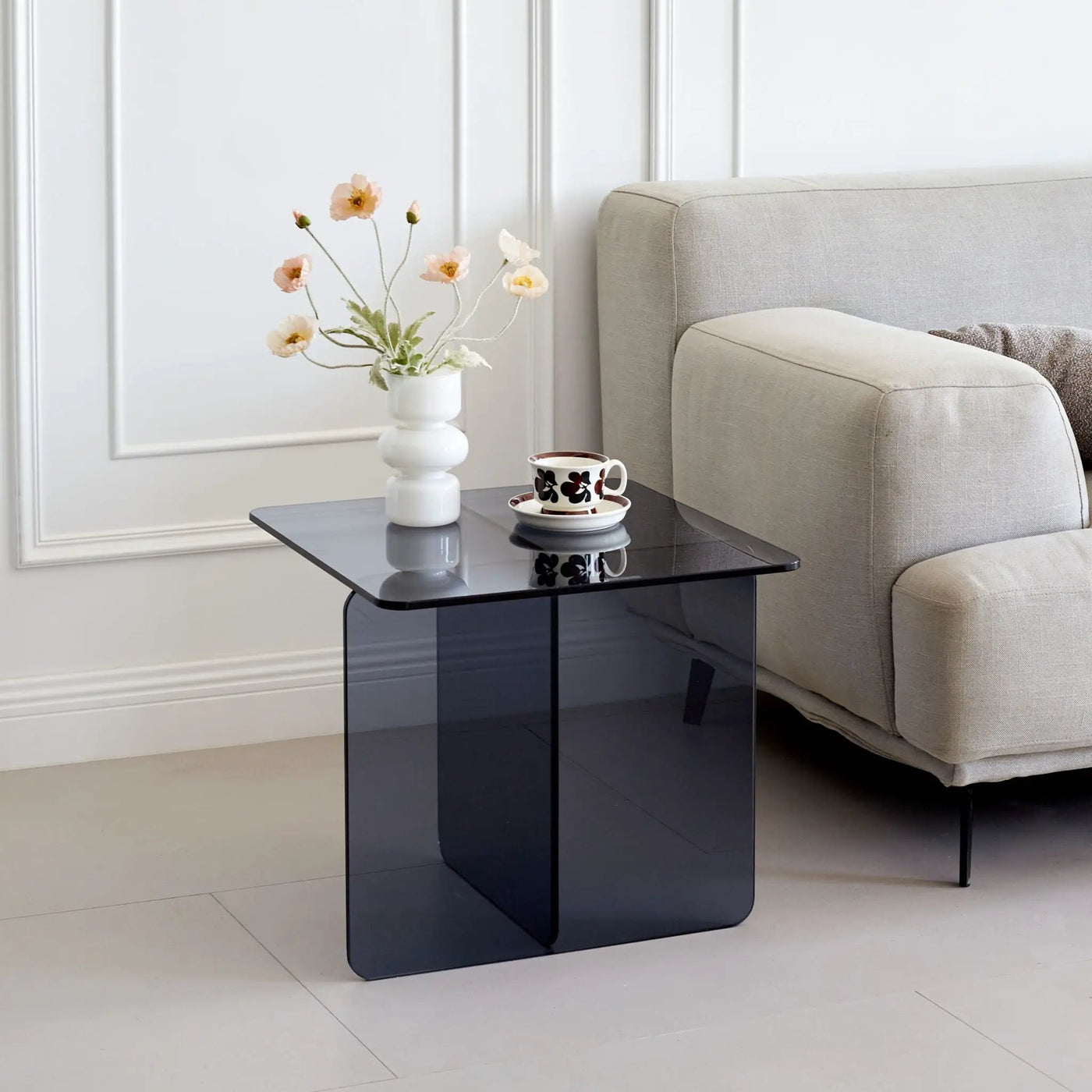Modern Transparent Tempered Glass Sidetable by HouseOfZazla