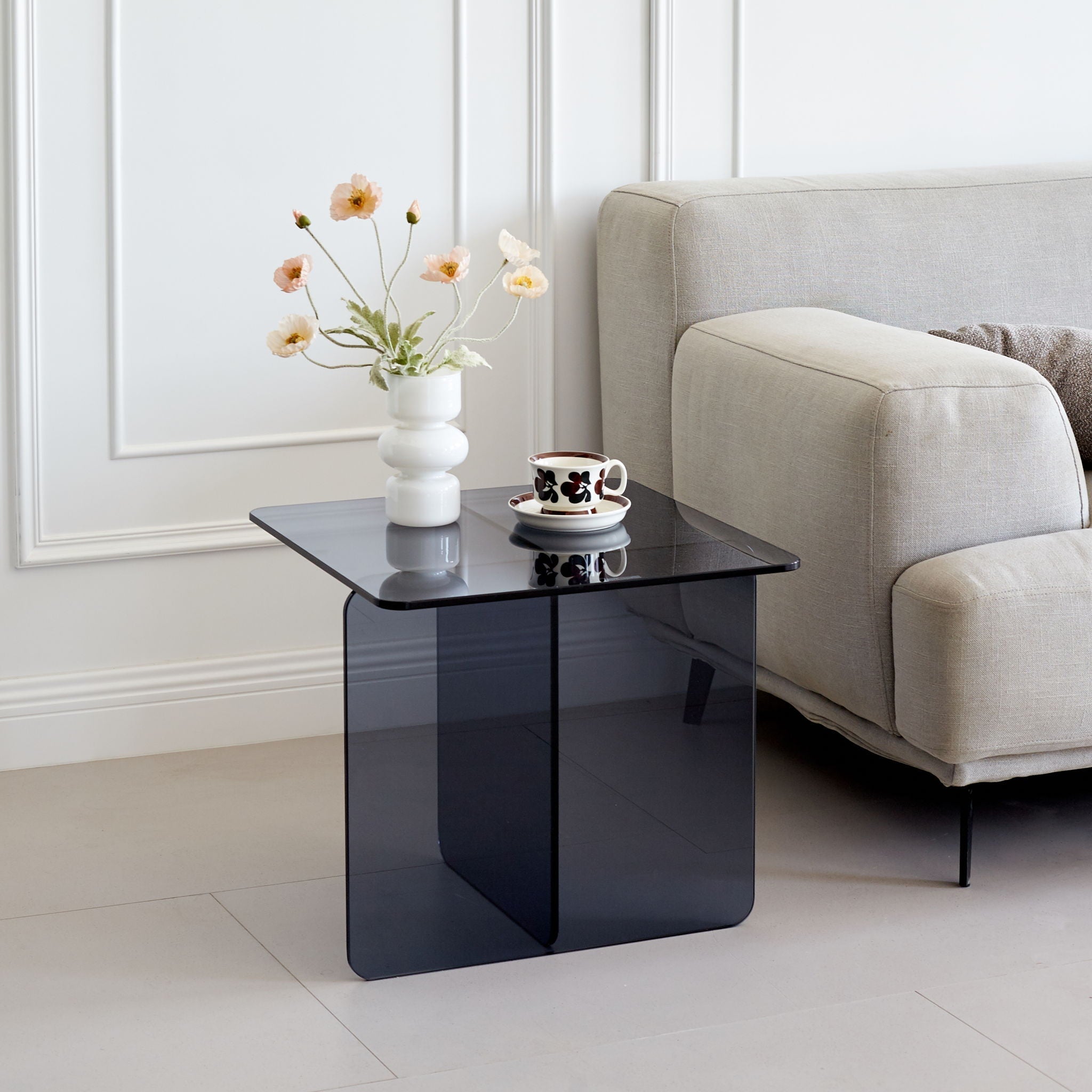 Modern Transparent Tempered Glass Sidetable by HouseOfZazla