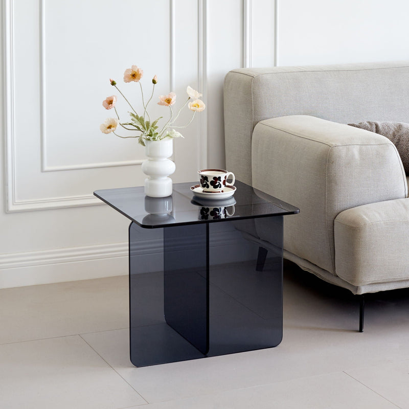 Modern Transparent Tempered Glass Sidetable by HouseOfZazla