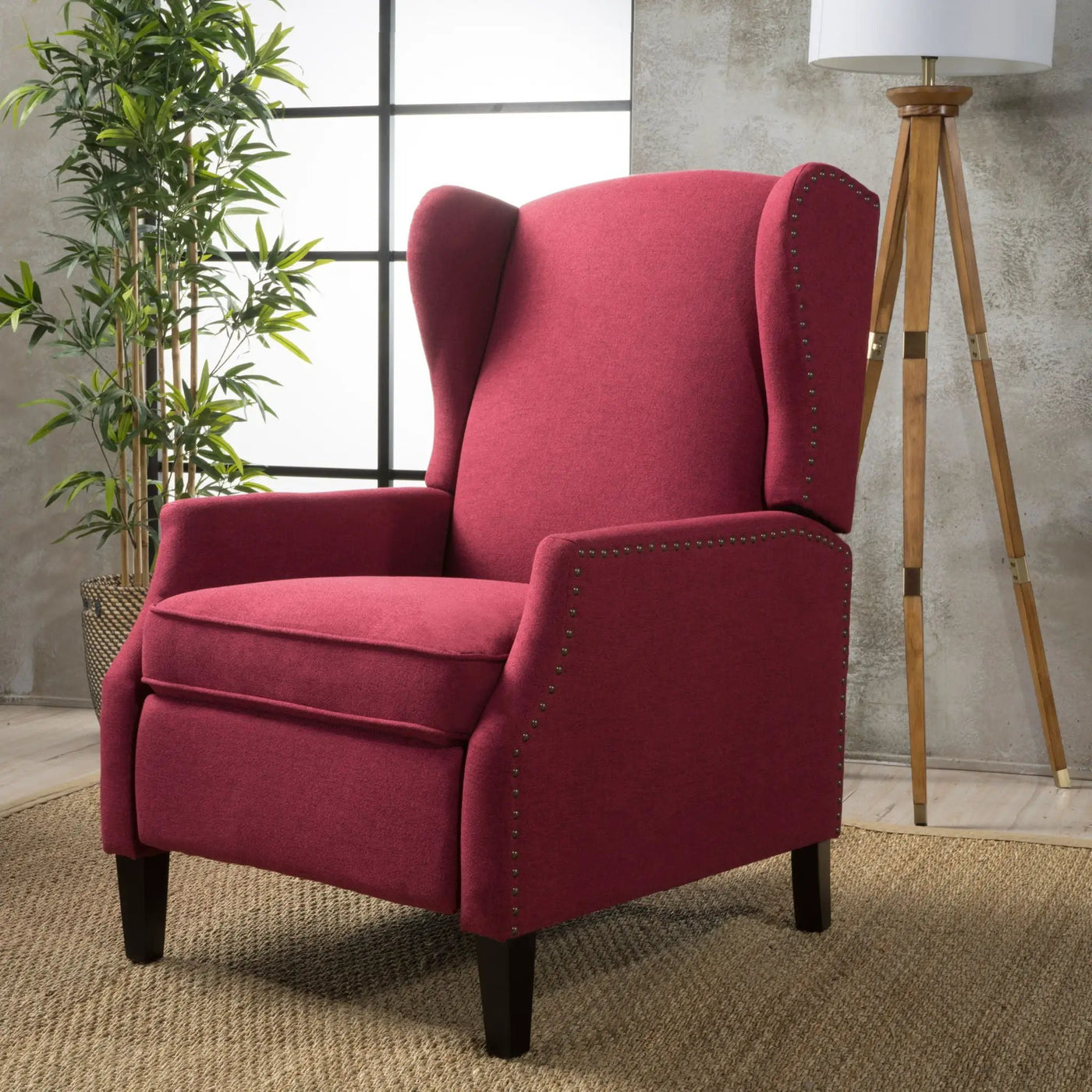 Westeros Wing Back Fabric Upholstered Recliner by Unique Piece Furniture