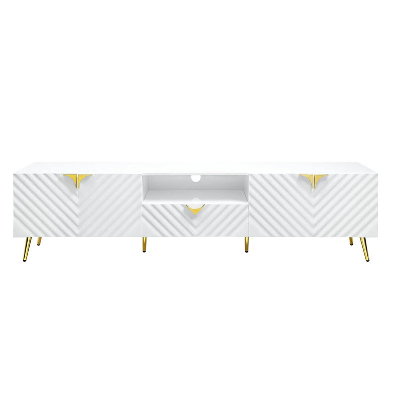 Gaines - High Gloss TV Stand - White by HouseOfZazla