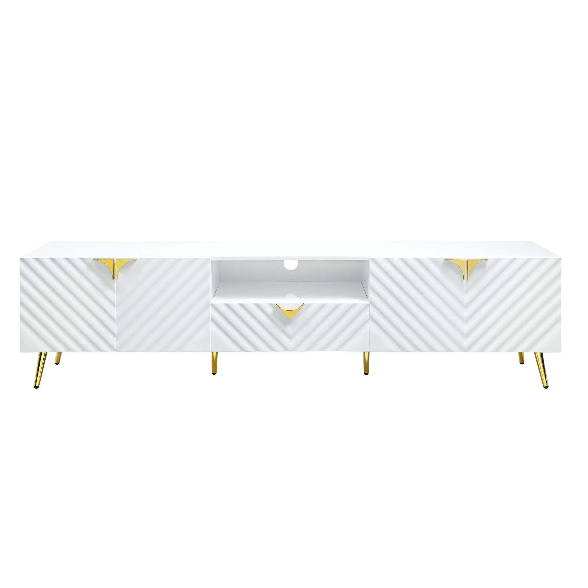 Gaines - High Gloss TV Stand - White by Unique Piece Furniture
