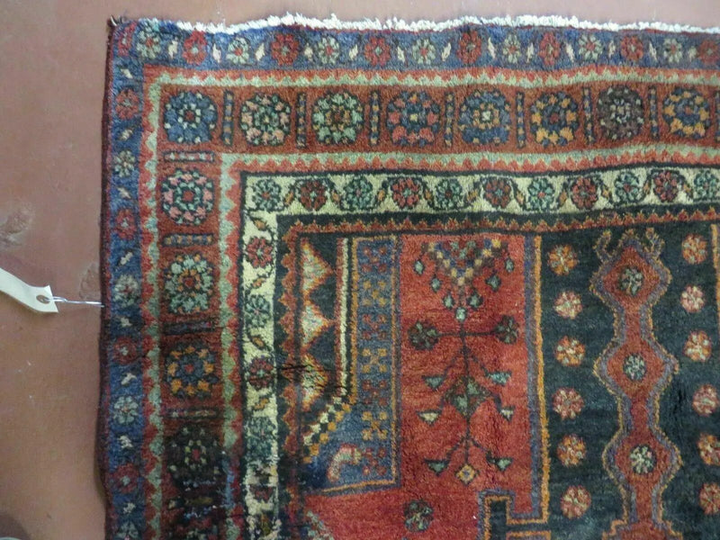 4' X 9' Antique Handmade Turkish Tribal Oriental Geometric Wool Rug # 605 by Jewel Rugs