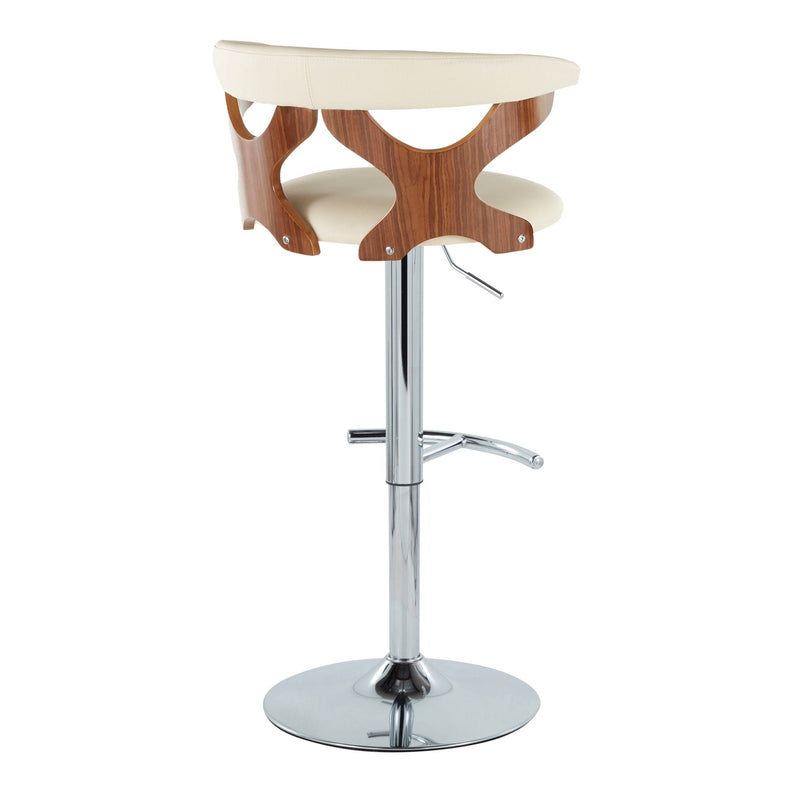 Gardenia - Mid Century Modern Adjustable Barstool With Swivel With Rounded T Footrest (Set of 2) by Unique Piece Furniture