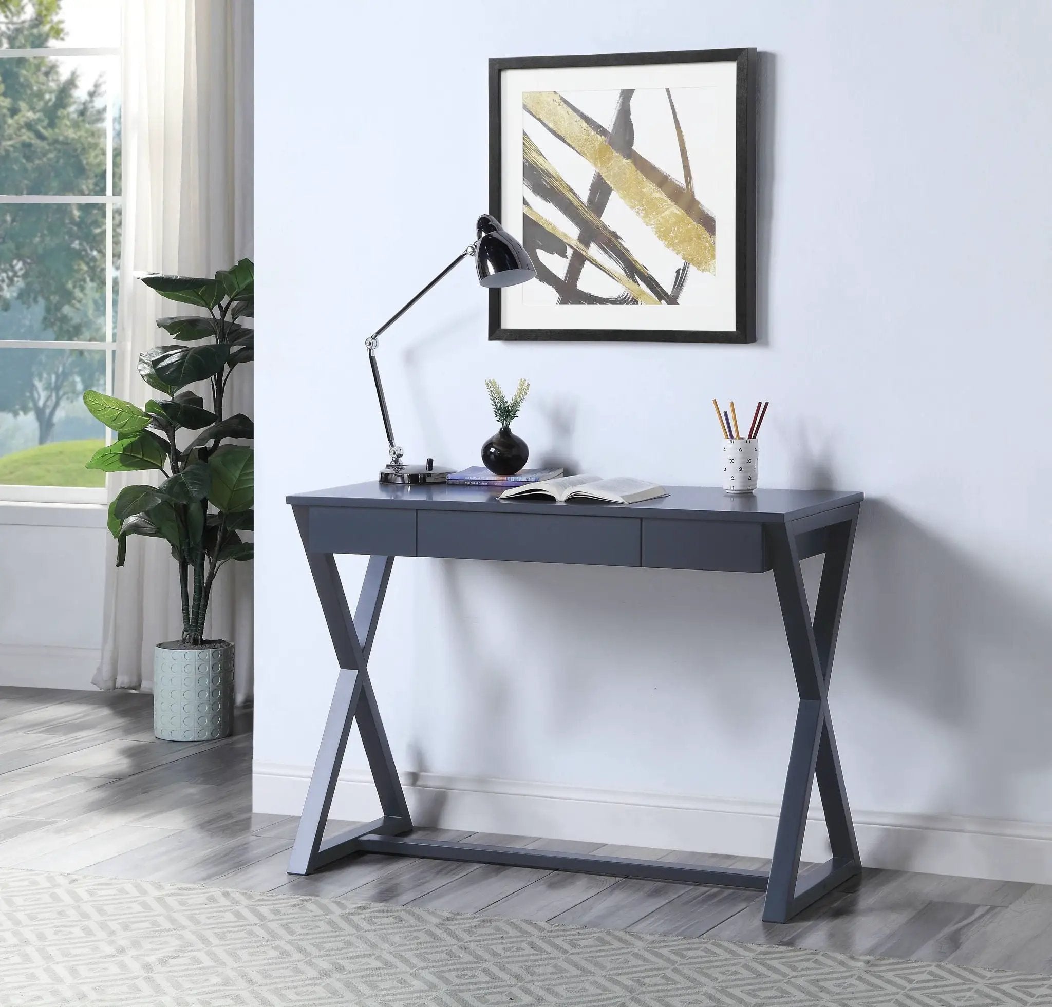 Nalo Console Table - Charcoal by HouseOfZazla