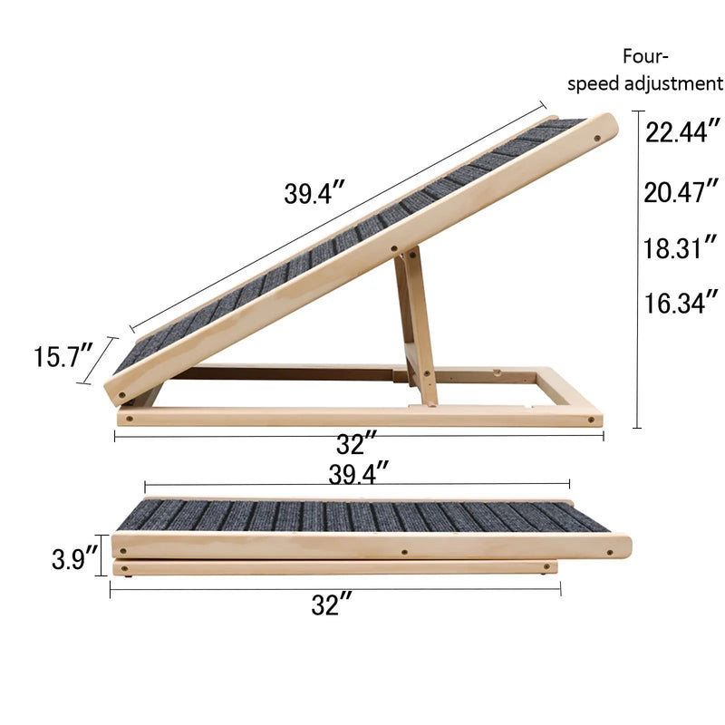 Upgraded Dog Ramp for Bed with Extra Wide Traction and Foldable Design by HouseOfZazla