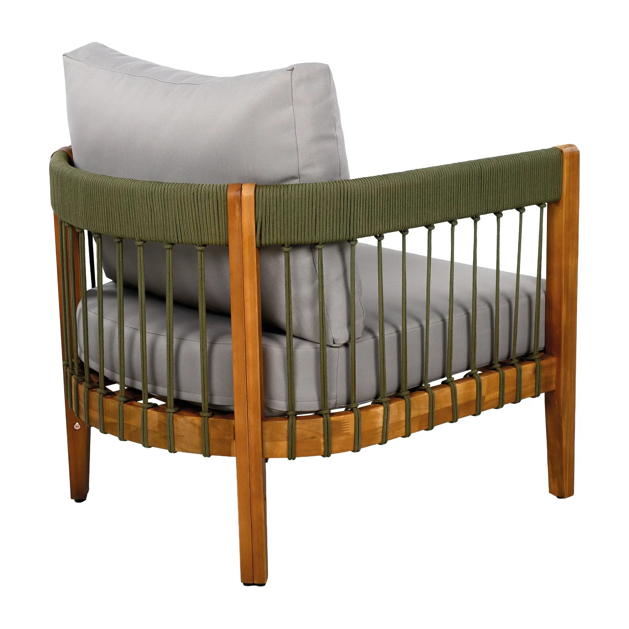 Acacia Wood Outdoor Club Chair with Handwoven Rope Accents by HouseOfZazla