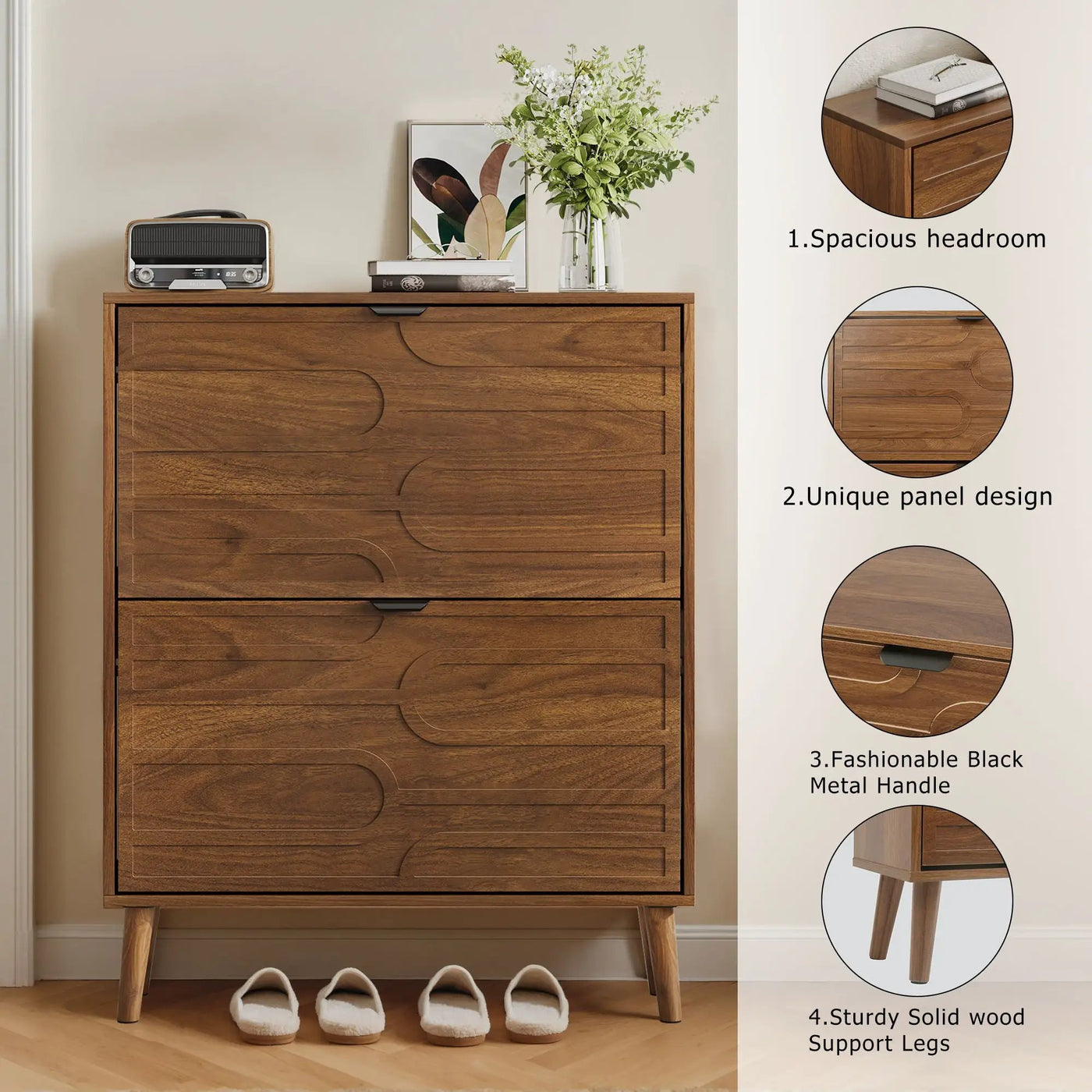 Medieval - Independent Shoe Cabinet With 2 Flip Drawers by HouseOfZazla