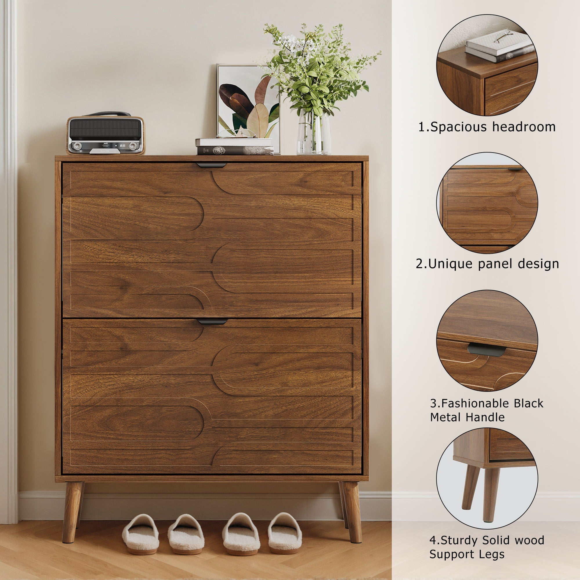 Medieval - Independent Shoe Cabinet With 2 Flip Drawers by HouseOfZazla