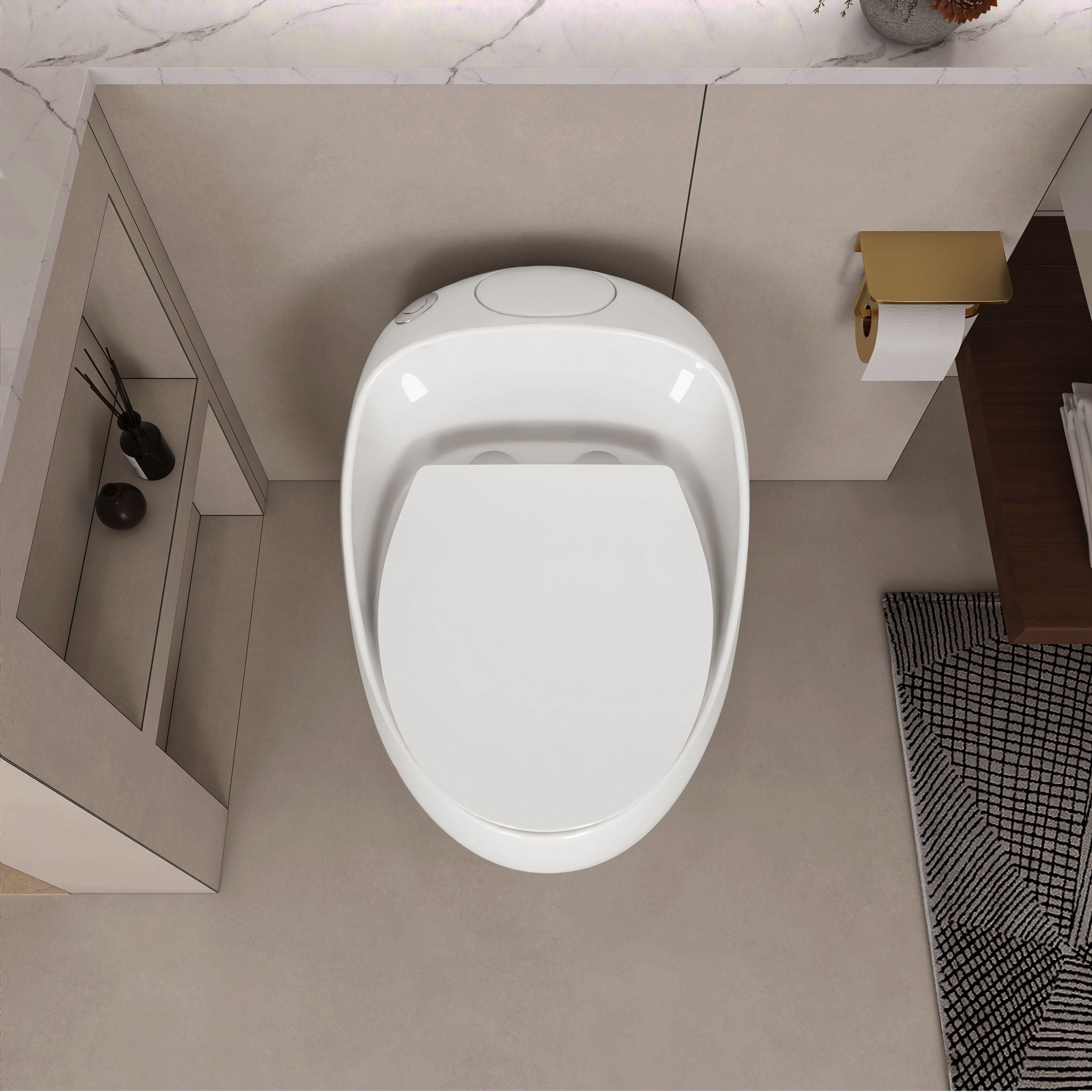 Modern Egg Shape Toilet 1.28 Gpf Single Flush Ceramic by HouseOfZazla