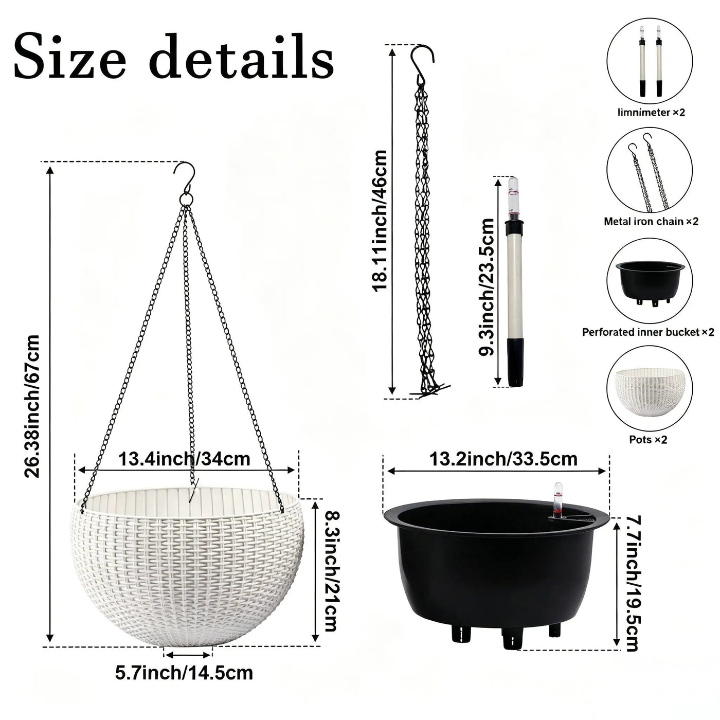 Self Watering Hanging Planter by Unique Piece Furniture