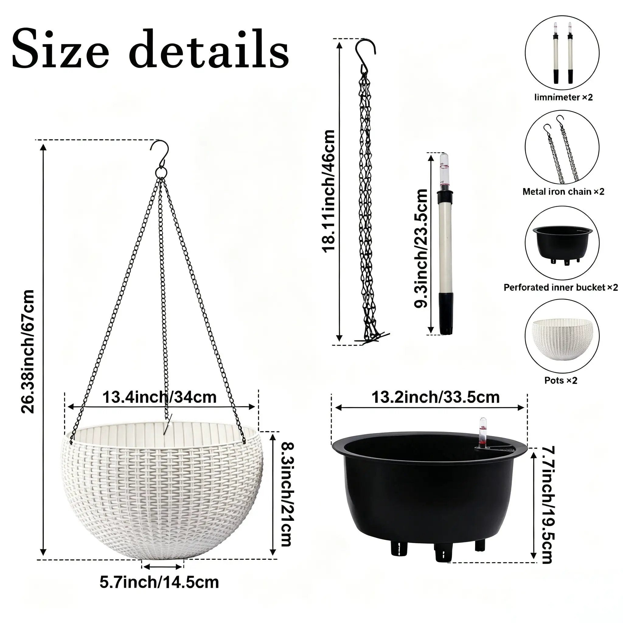 Self Watering Hanging Planter by Unique Piece Furniture