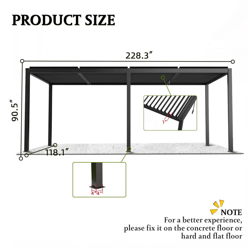 Premium Louver Pergola Aluminium Frame & Louvers by Unique Piece Furniture