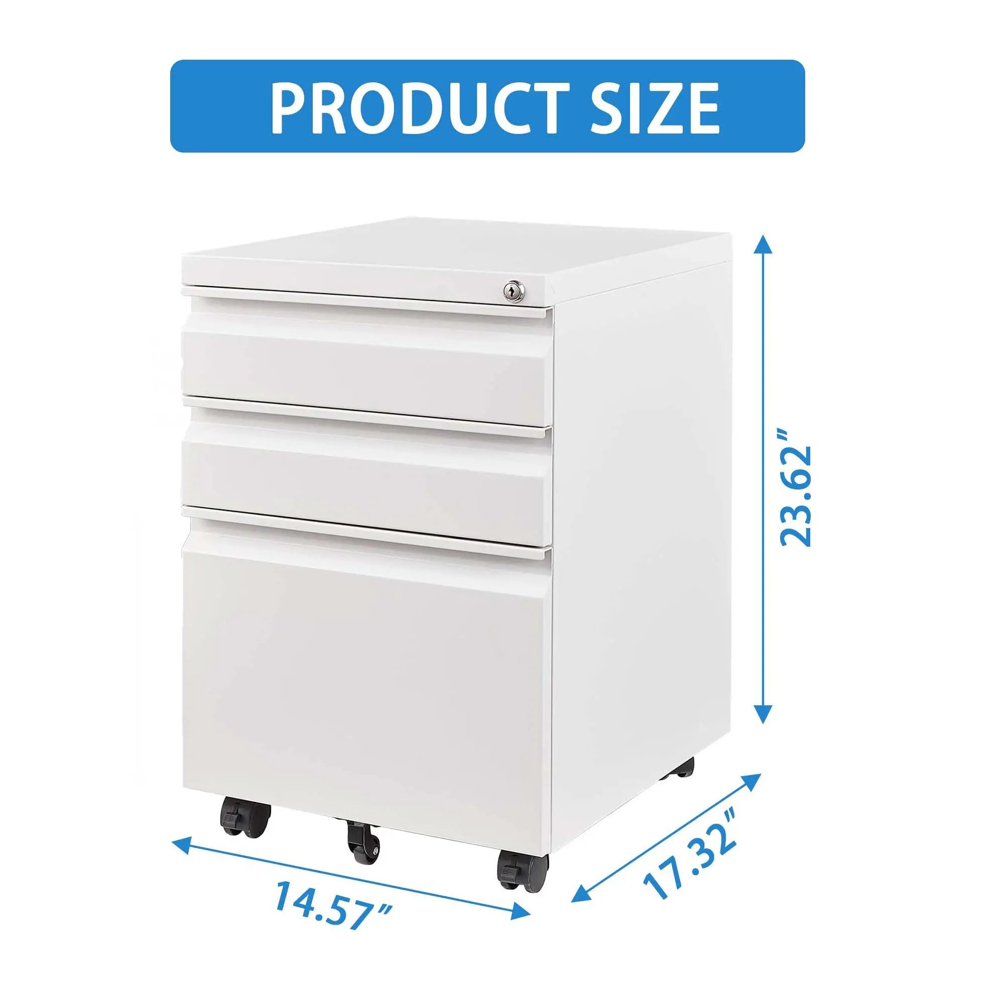 Metal Drawer Mobile File Cabinet With Lock For Home Office Organizer by Unique Piece Furniture