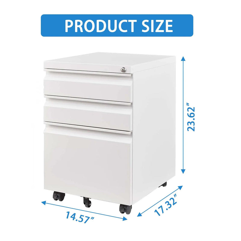 Metal Drawer Mobile File Cabinet With Lock For Home Office Organizer by Unique Piece Furniture