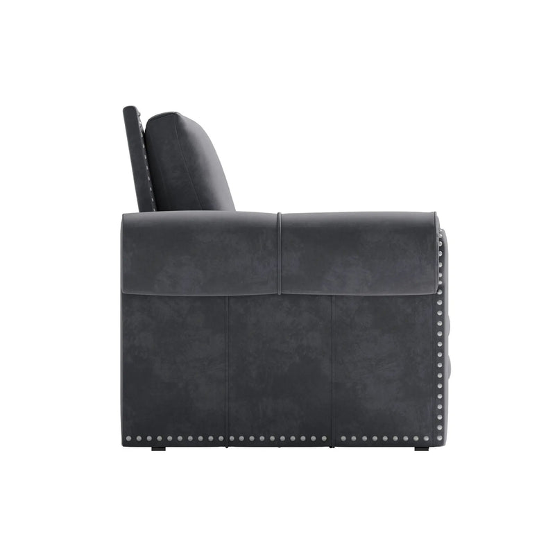 3 In 1 Convertible Sleeper Sofa With Nailhead Trim & Rolled Arm by HouseOfZazla