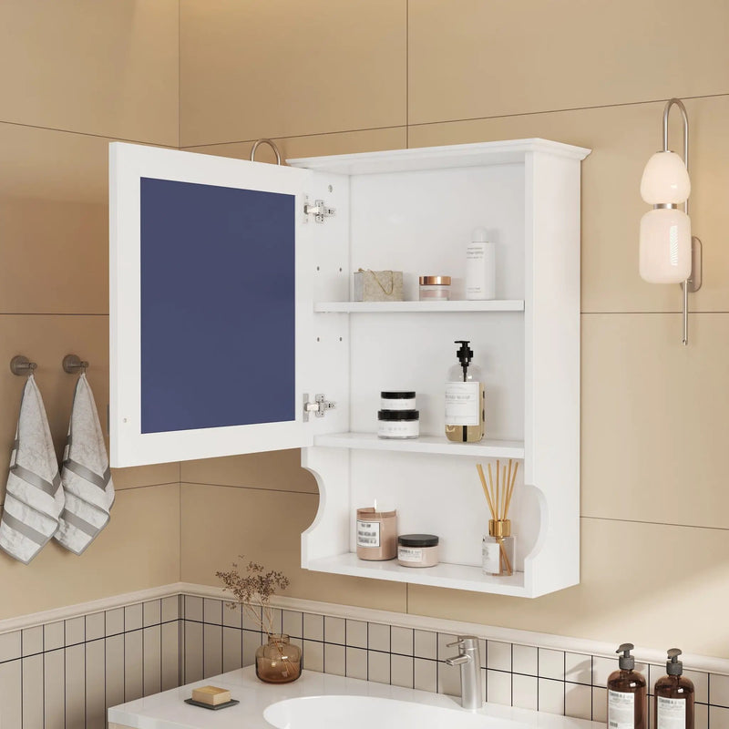 Wall Mounted Bathroom Storage Cabinet With Mirror, Soft Closing Hinges by HouseOfZazla
