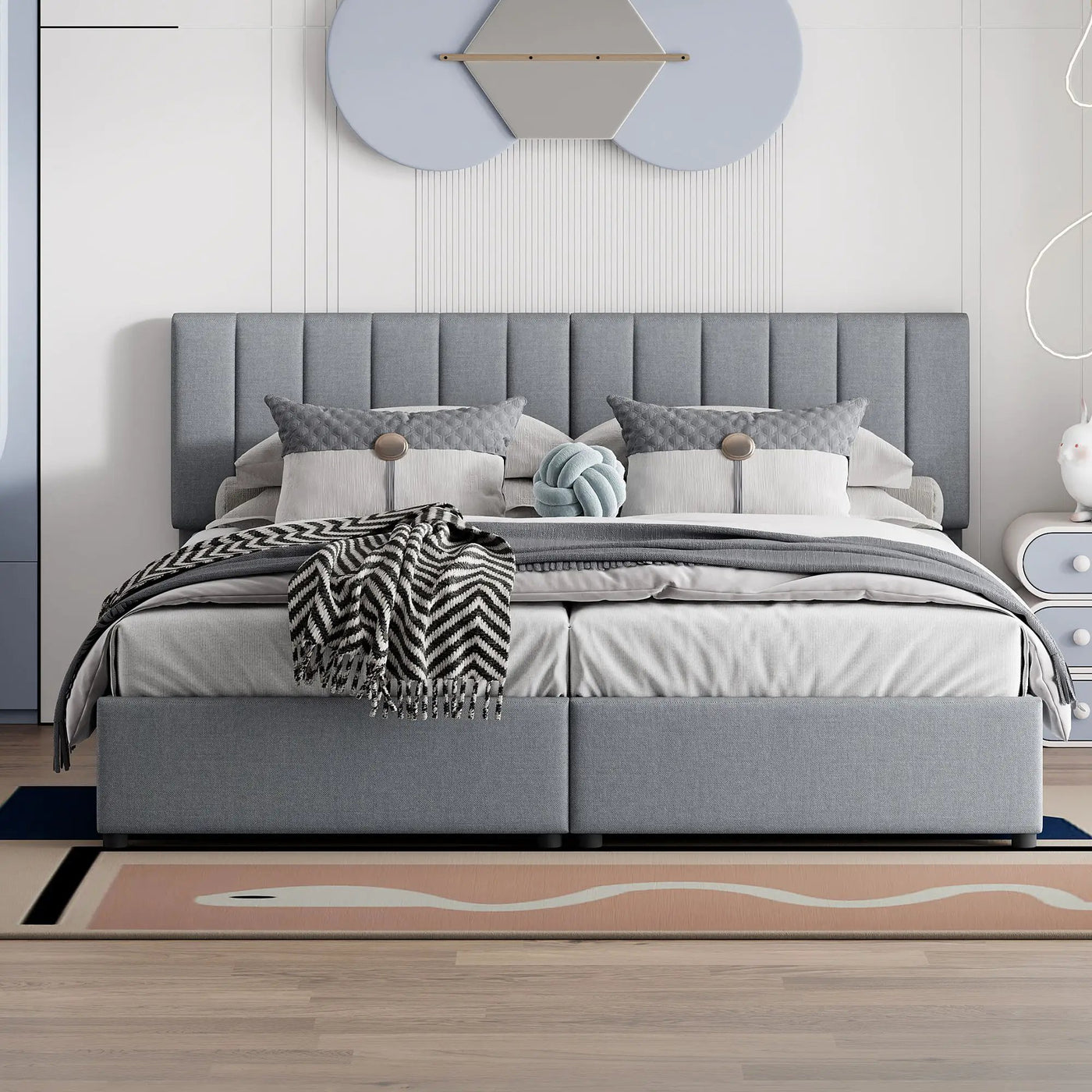 Upholstered Platform Bed With A Hydraulic Storage System by Unique Piece Furniture