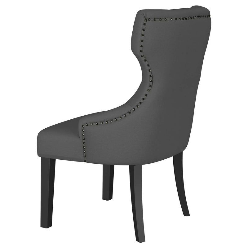 Baney Fabric Upholstered Dining Side Chair Grey and Black by Unique Piece Furniture