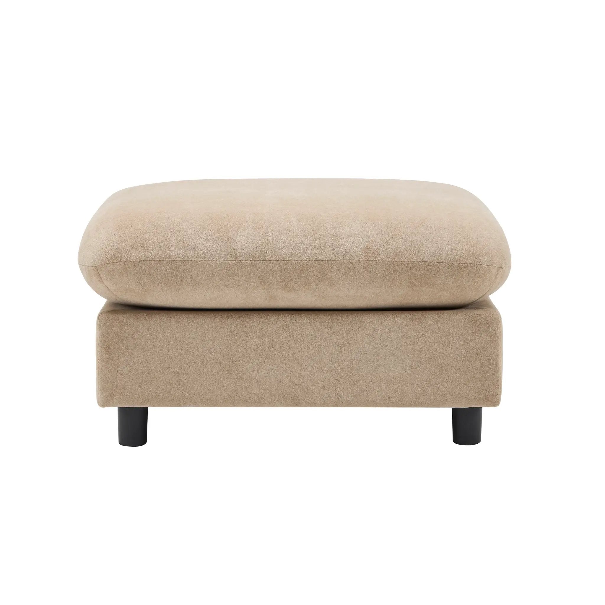 69 in. 3-Piece L Shaped Modular Velvet Sectional Sofa with Ottoman, NOMAD by HouseOfZazla