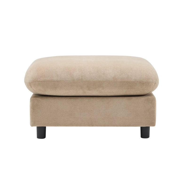 69 in. 3-Piece L Shaped Modular Velvet Sectional Sofa with Ottoman, NOMAD by HouseOfZazla
