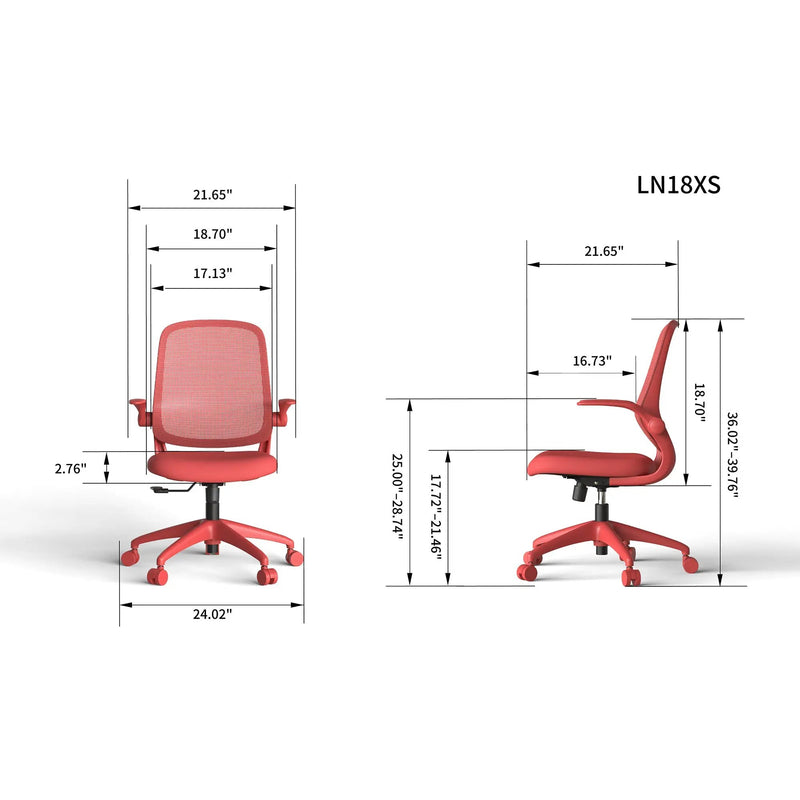 Ergonomic Color Office Chair - 350LBS Capacity, Red by HouseOfZazla