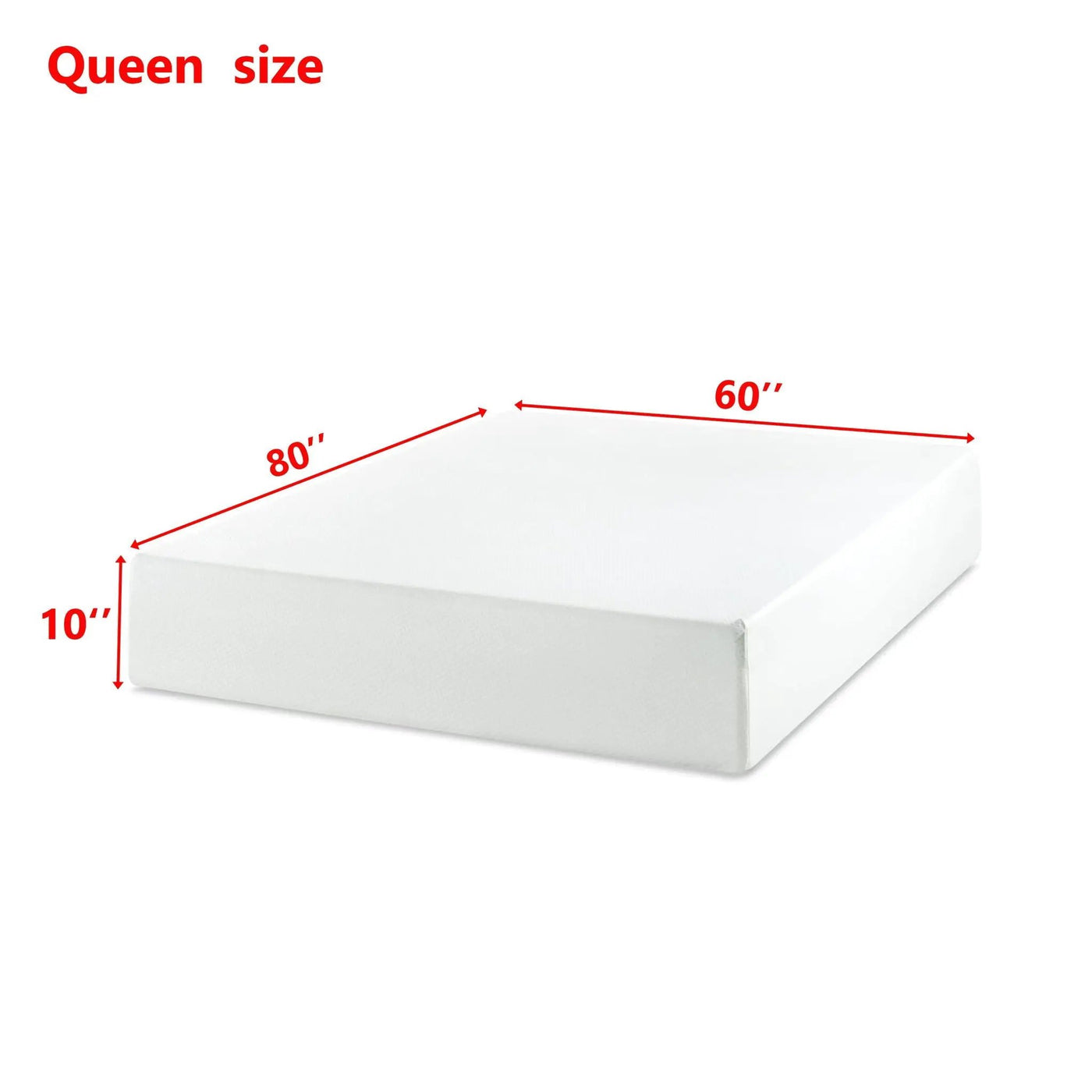 10" Tea Memory Foam Mattress In Box, Fiberglass Free by HouseOfZazla