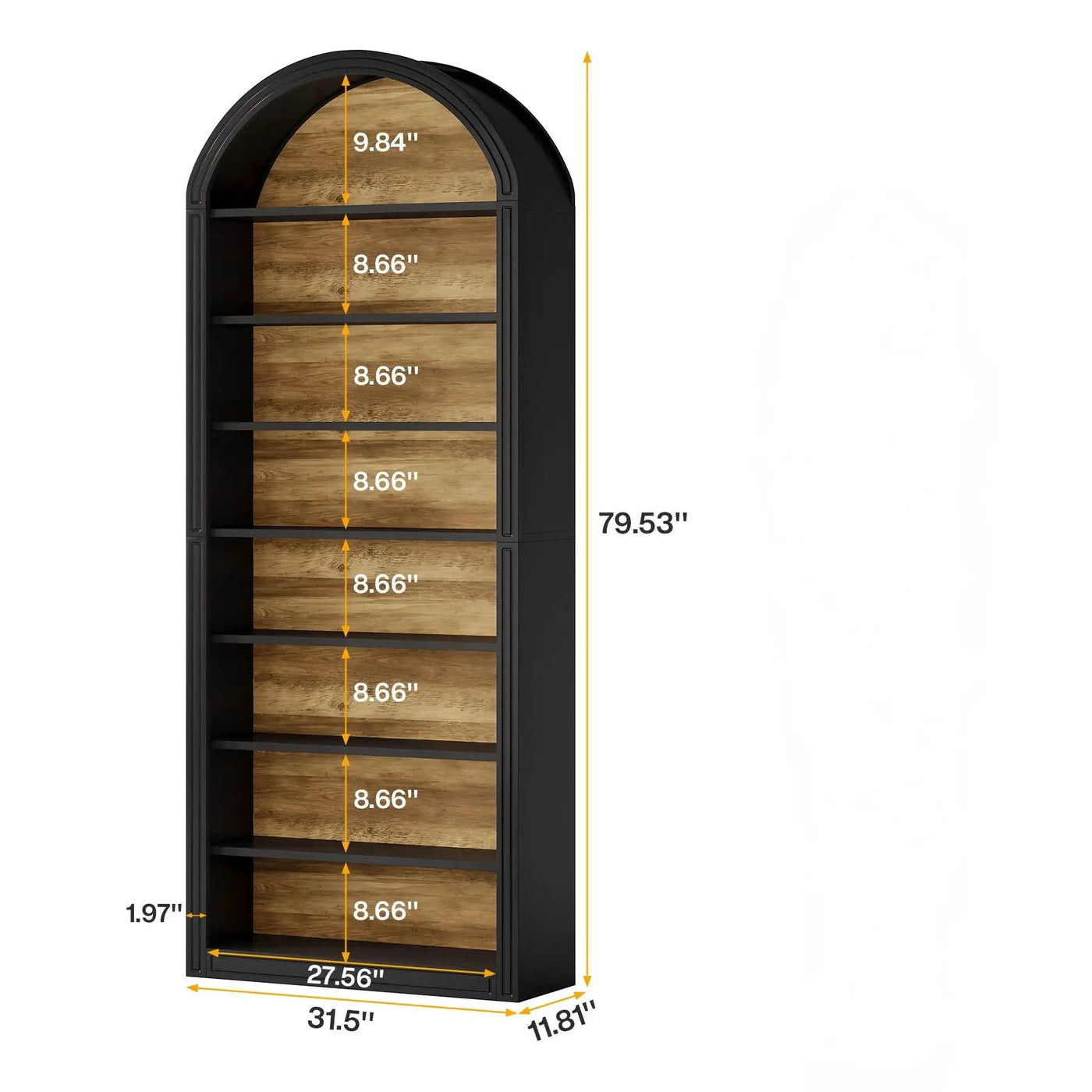 8 Tier Arched Open Display Shelving Unit For Living Room by HouseOfZazla