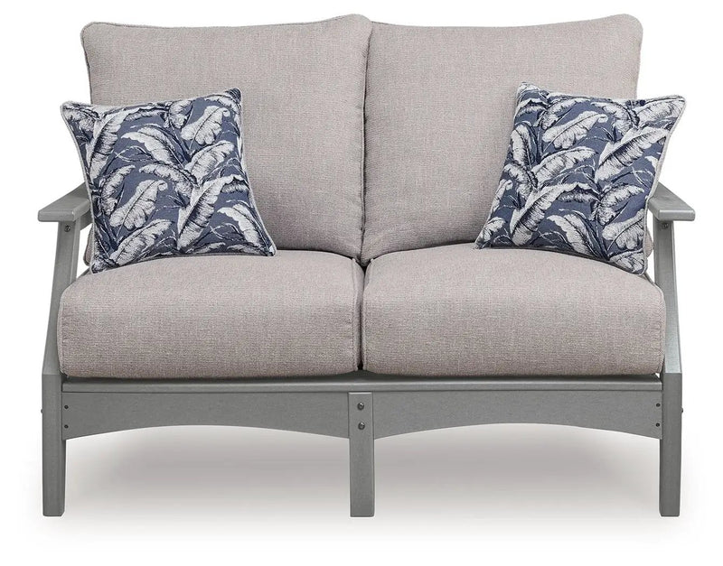 Cove Beach - Loveseat With Cushion - Gray by Unique Piece Furniture