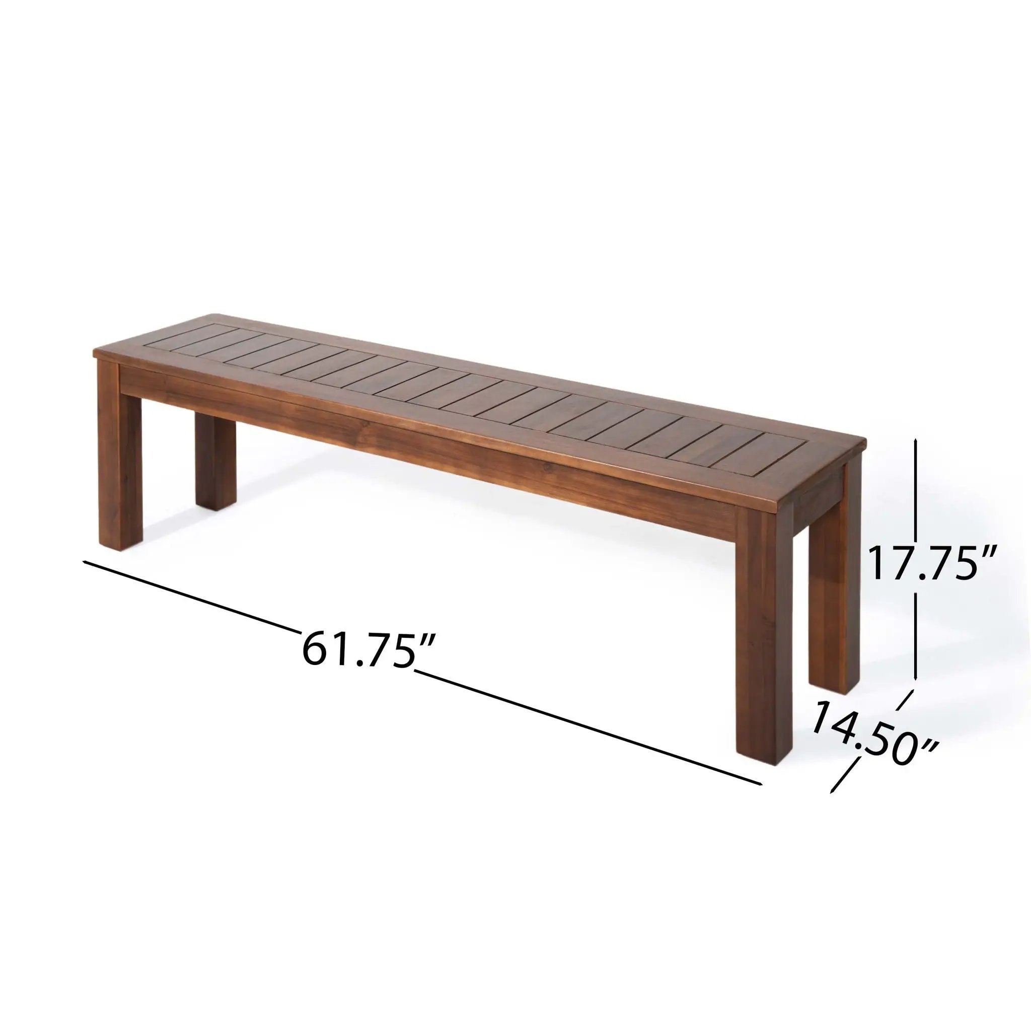 Acacia Wood Outdoor Bench with Beautiful Slat Paneling - Dark Brown by HouseOfZazla